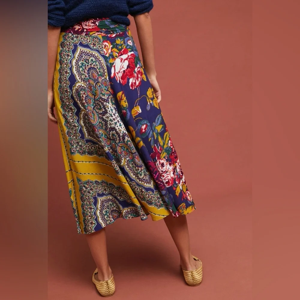 Anthropologie Moulinette Soeurs Teresita Scarf Printed 2 Piece SET Skirt & Top